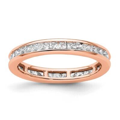 Polished Channel-Set 1 Carat Princess Diamond Complete Eternity Band 14k Rose Gold ET0010-100-6R4, …