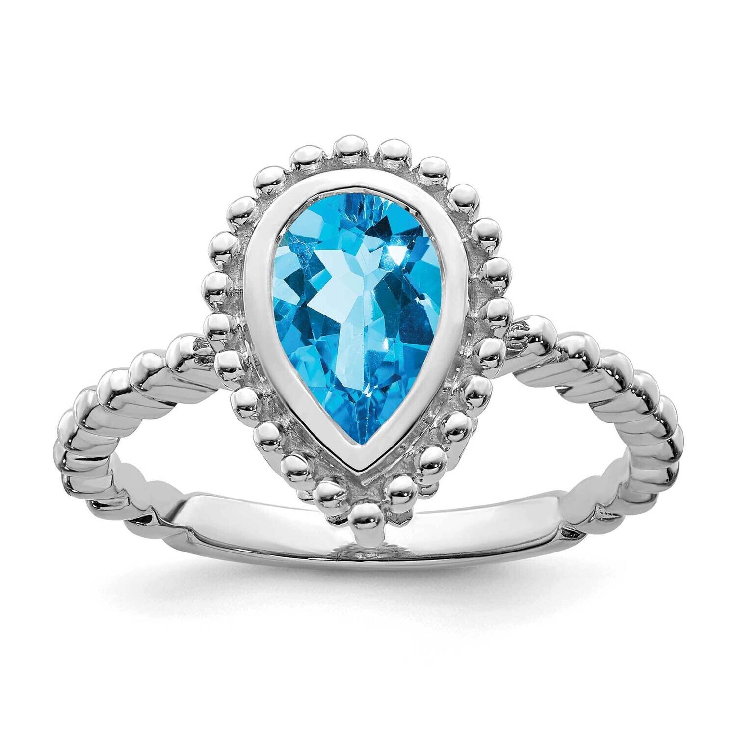 Pear Blue Topaz Ring 14k White Gold RM7203-BT-W, MPN: RM7203-BT-W, 191101823909