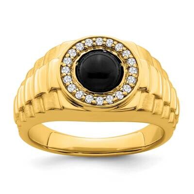 Onyx Diamond Mens Ring 14k Gold RM7329-OX-020-YA, MPN: RM7329-OX-020-YA,
