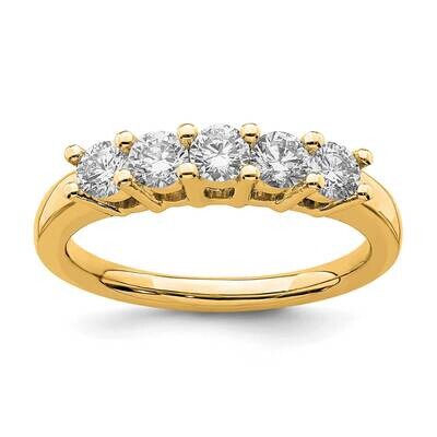5-Stone Shared Prong Holds 5-3.4mm Round Diamond Band Ring Mounting 14k Gold RM3174B-075-YAA, MPN: …