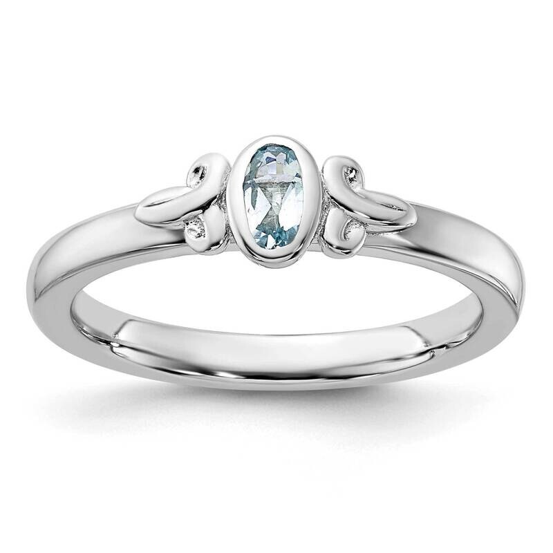 Stackable Expressions Aquamarine Ring Sterling Silver QSK1298
