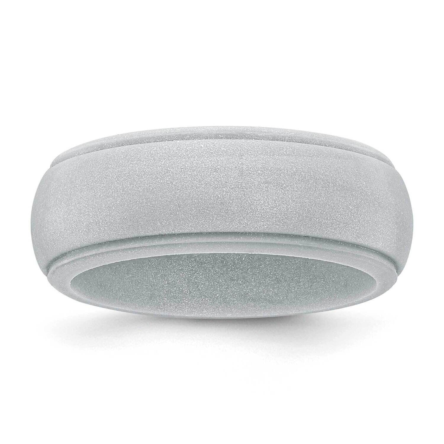 Silicone Silver Metallic 8mm Ridged Edge BSize 8 SL103-SV, MPN: SL103-SV,