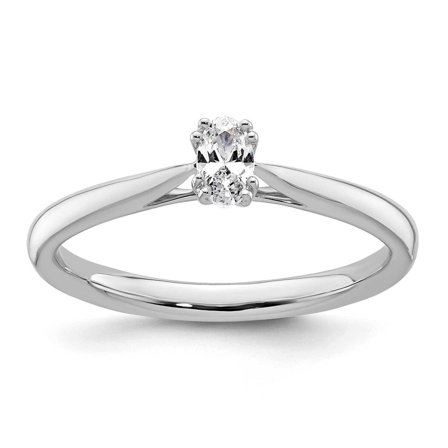 1/4 Carat 5X3mm 4-Prong Oval Solitaire Engagement Ring Mounting 14k White Gold RM1965E-025-CWAA