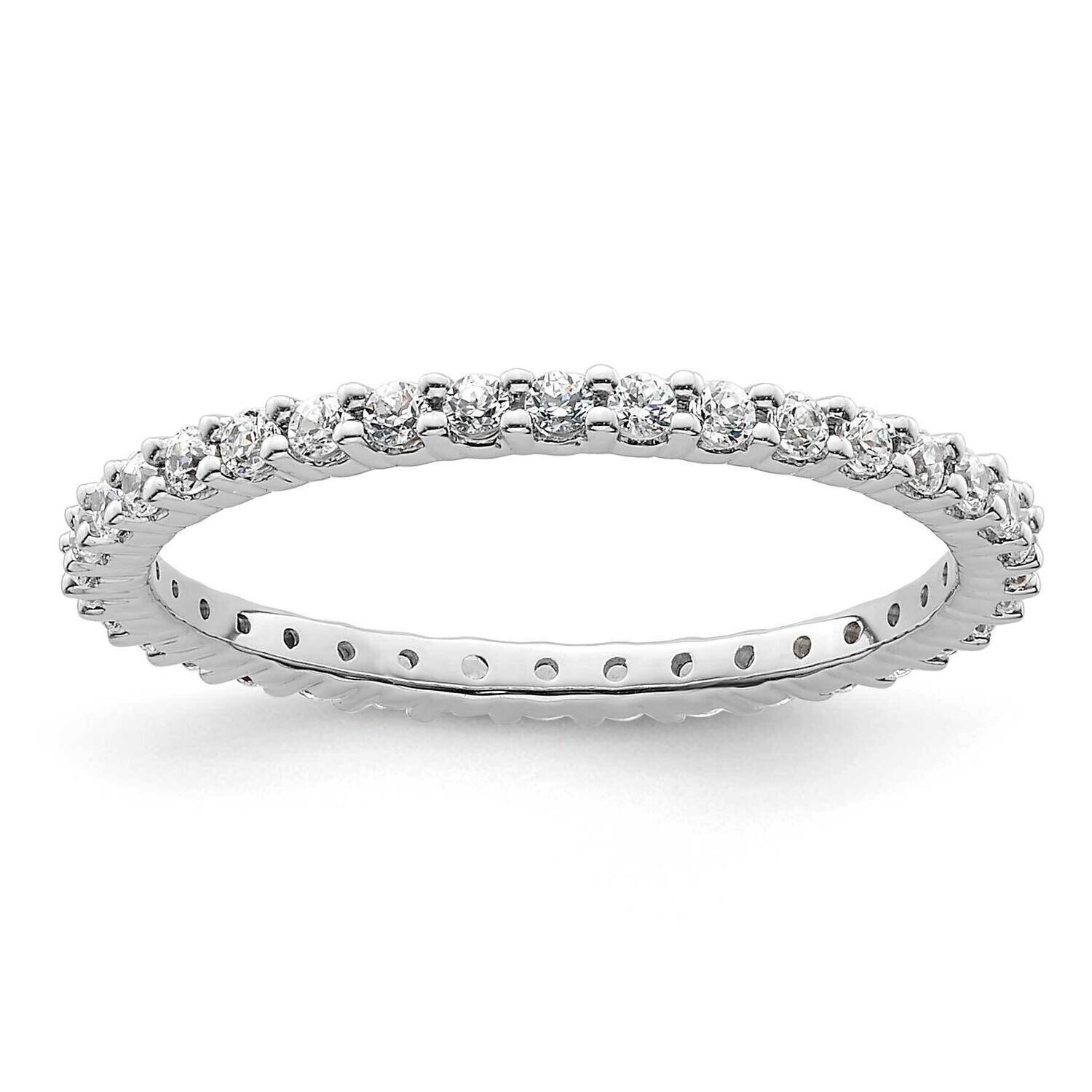 Polished Shared Prong 1/2 Carat Diamond Complete Eternity Band 14k White Gold ET0001-050-6W4, MPN: …
