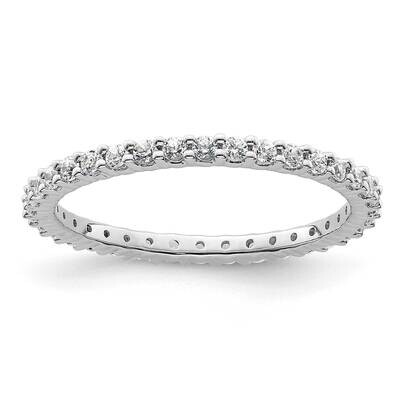 Polished Shared Prong 1/2 Carat Diamond Complete Eternity Band 14k White Gold ET0001-050-6W4, MPN: …