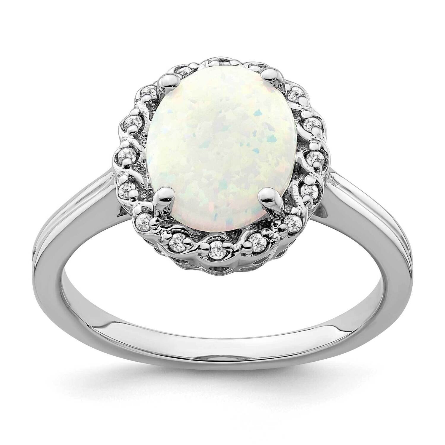 Created Opal Diamond Halo Ring 14k White Gold RM7259-OP-008-WA, MPN: RM7259-OP-008-WA, 191101826757