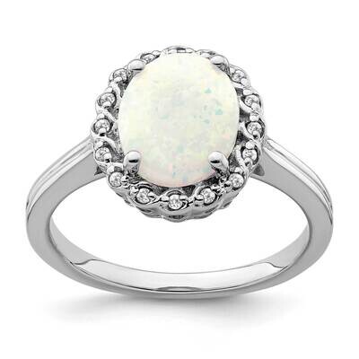 Created Opal Diamond Halo Ring 14k White Gold RM7259-OP-008-WA, MPN: RM7259-OP-008-WA, 191101826757