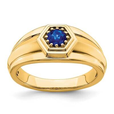 Sapphire Mens Ring 14k Gold RM7472-SA-Y, MPN: RM7472-SA-Y,