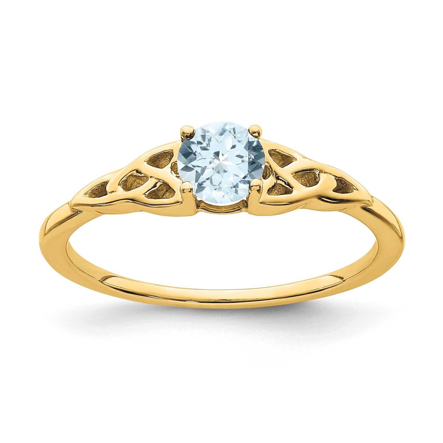 Aquamarine Celtic Knot Ring 10k Gold RM7396-AQ-1Y, MPN: RM7396-AQ-1Y, 191101663581