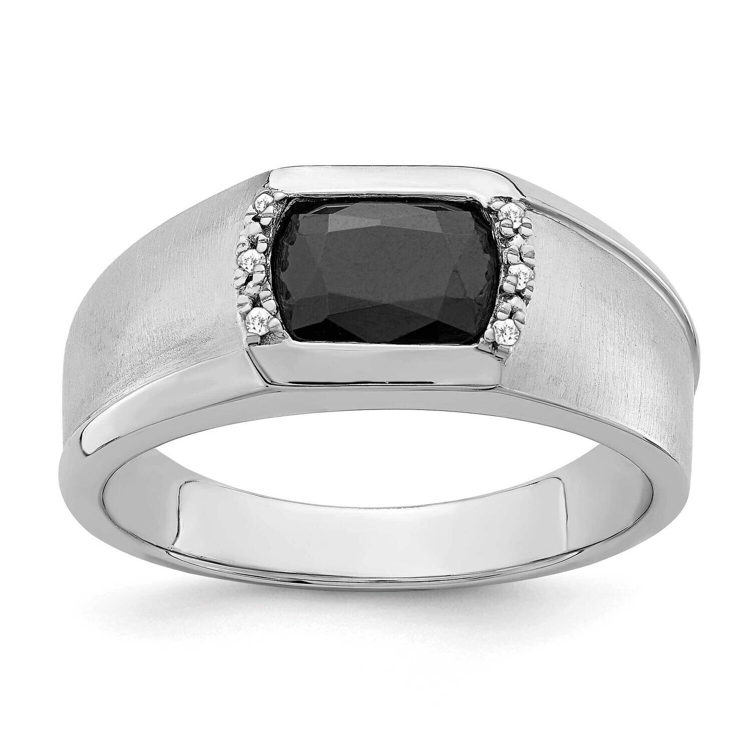 Onyx Diamond Mens Ring 14k White Gold RM66451-OX-003-WA, MPN: RM66451-OX-003-WA,