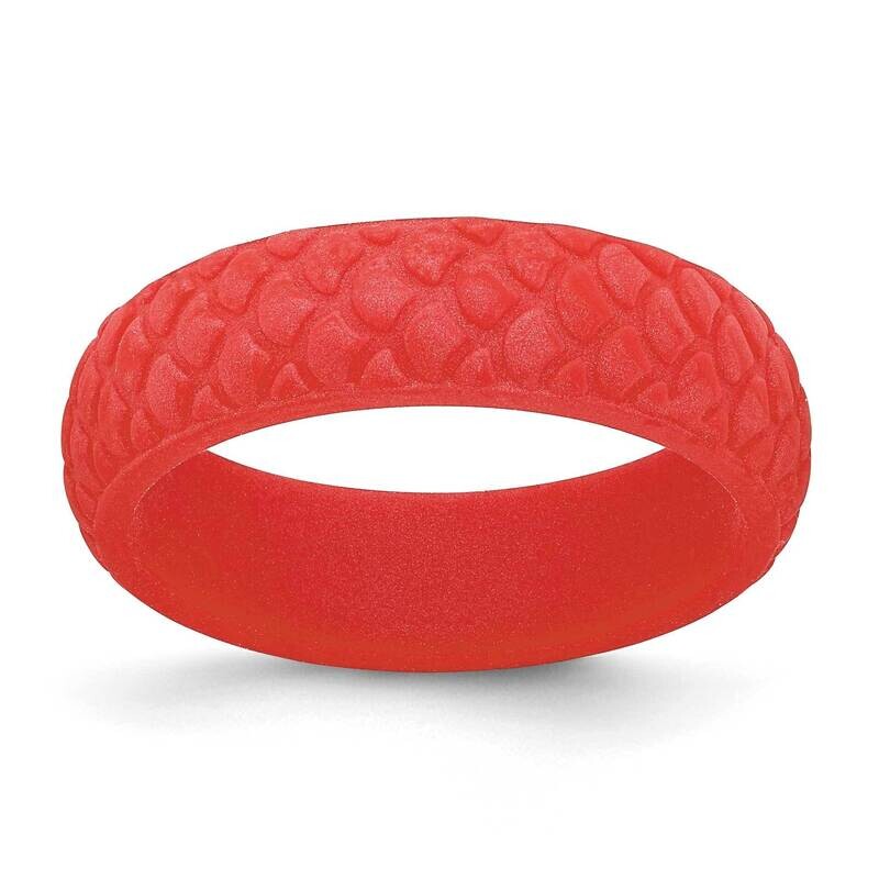 Silicone Red Mermaid Pattern 5.7mm Domed BSize 6 SL105-RD