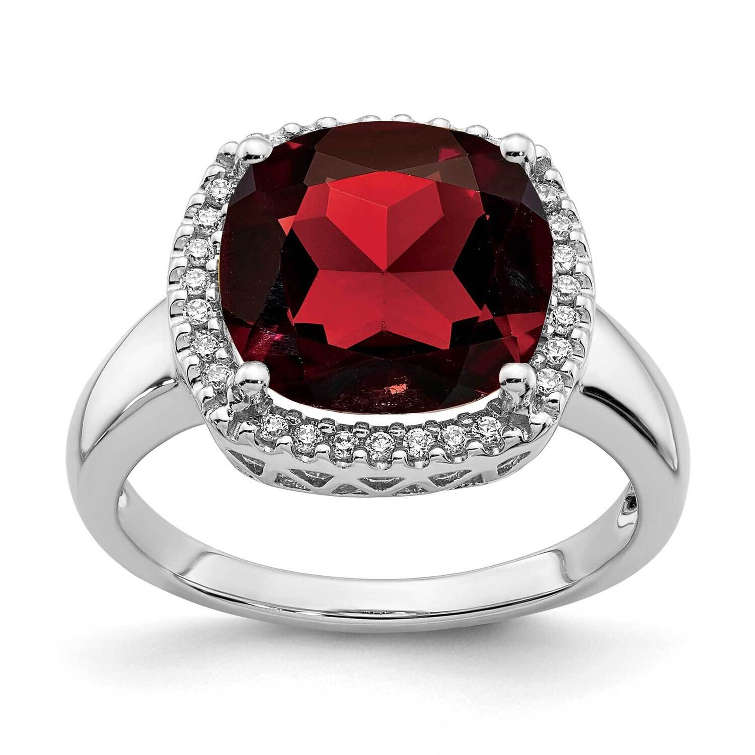 Garnet Diamond Ring 14k White Gold RM7161-GA-014-WA, MPN: RM7161-GA-014-WA, 191101820632