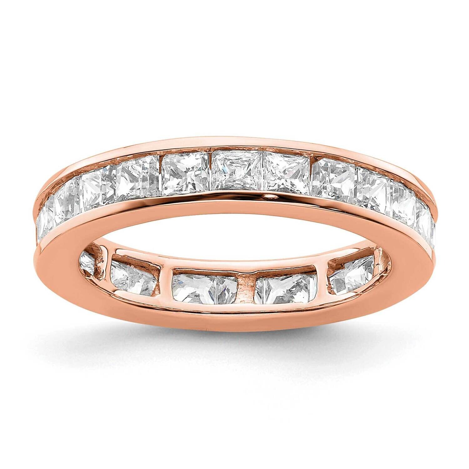 Polished Channel-Set 2 Carat Princess Diamond Complete Eternity Band 14k Rose Gold ET0010-200-5R4, …