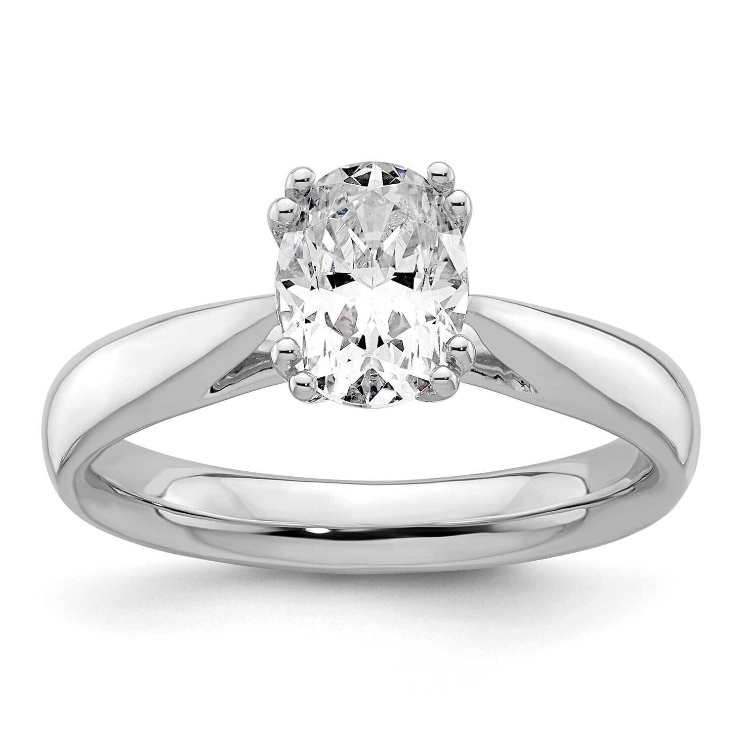 1.25 Carat 7.5X5.5mm 4-Prong Oval Solitaire Engagement Ring Mounting 14k White Gold RM1965E-125-CWA…