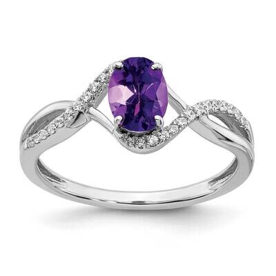 Oval Amethyst Diamond Twist Ring 14k White Gold RM5710-AM-011-WA, MPN: RM5710-AM-011-WA, 8867745309…
