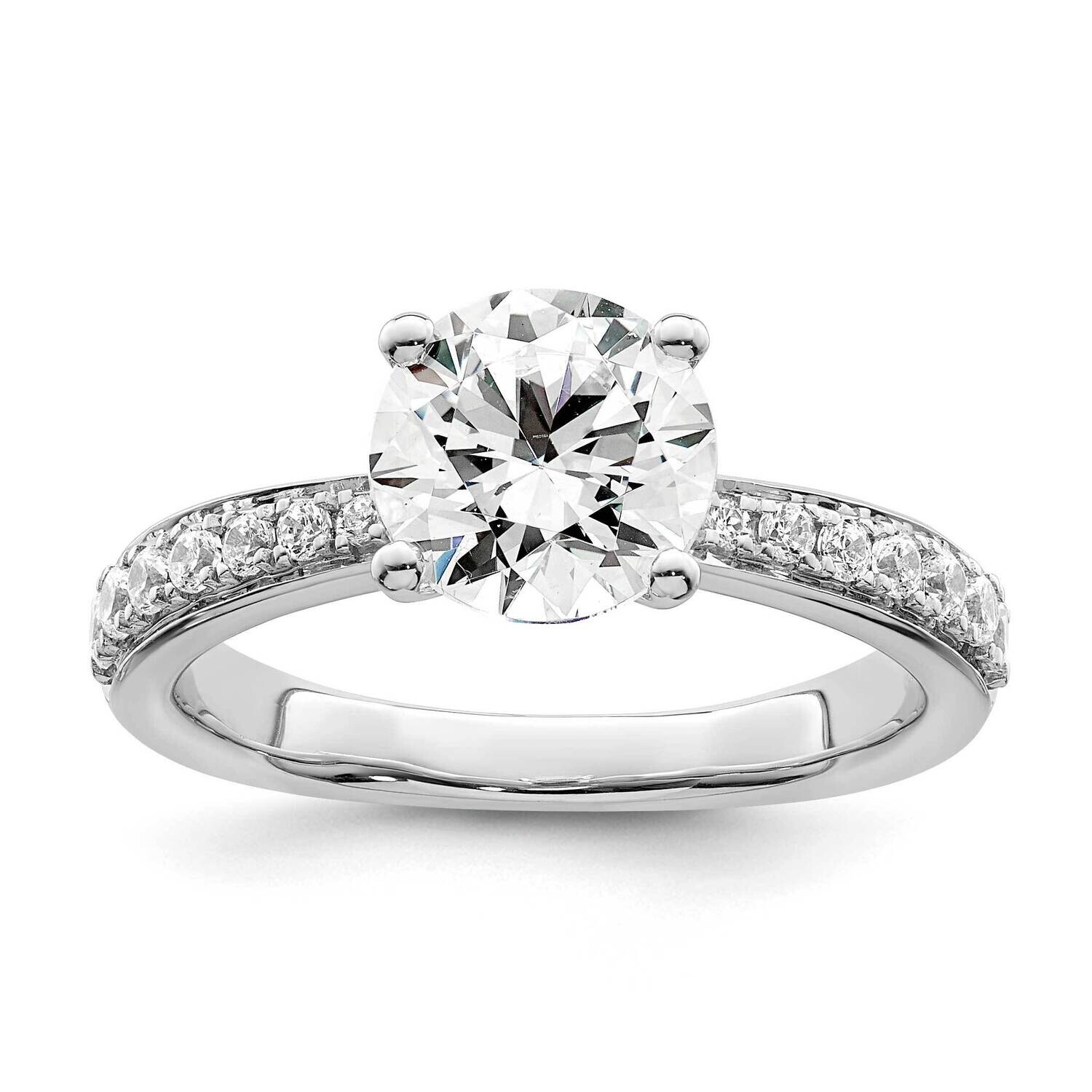True Origin White Gold 1/3 Carat Diamond Vs/Si D E F Semi Mound Round Engagement Ring RM8588-200-WA…