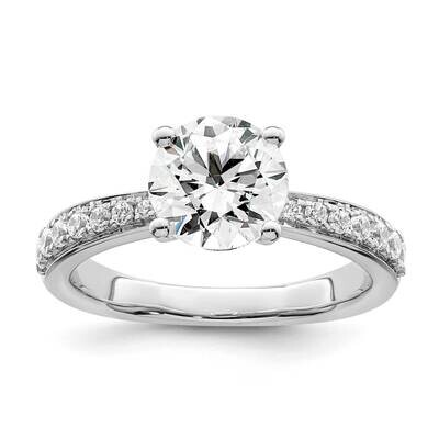 True Origin White Gold 1/3 Carat Diamond Vs/Si D E F Semi Mound Round Engagement Ring RM8588-200-WA…