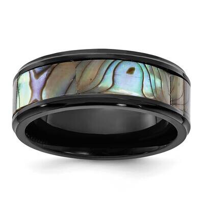 Chisel Black Ip-Plated Mother Of Pearl Inlay 8mm Band Titanium TB497 by Men&#39;s Jewelry and Accessori…