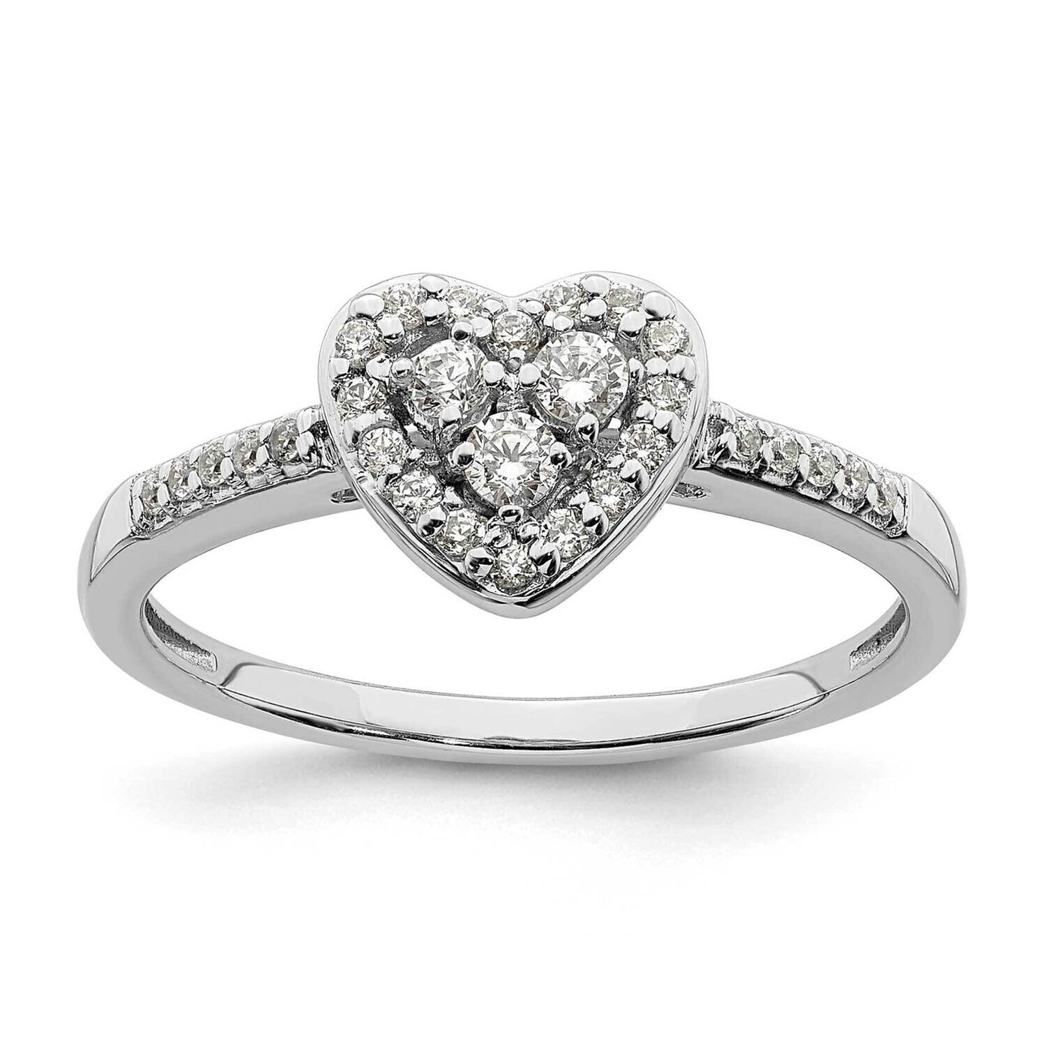 Diamond Complete Cluster Heart Engagement Ring 10k White Gold RM6394E-027-WAA, MPN: RM6394E-027-WAA…