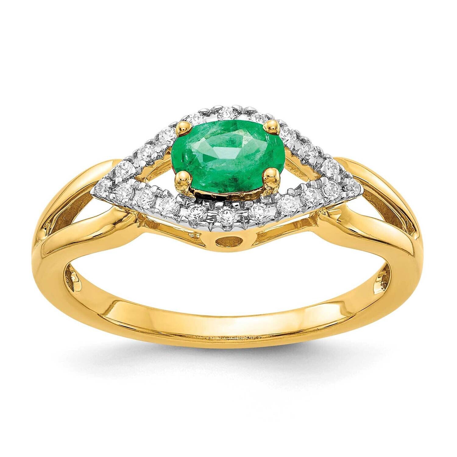 Diamond Emerald Ring 10k Gold RM5760-EM-013-1YA