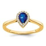 Pear Sapphire Diamond Halo Ring 14k Gold RM7237-SA-009-YA, MPN: RM7237-SA-009-YA, 191101825767