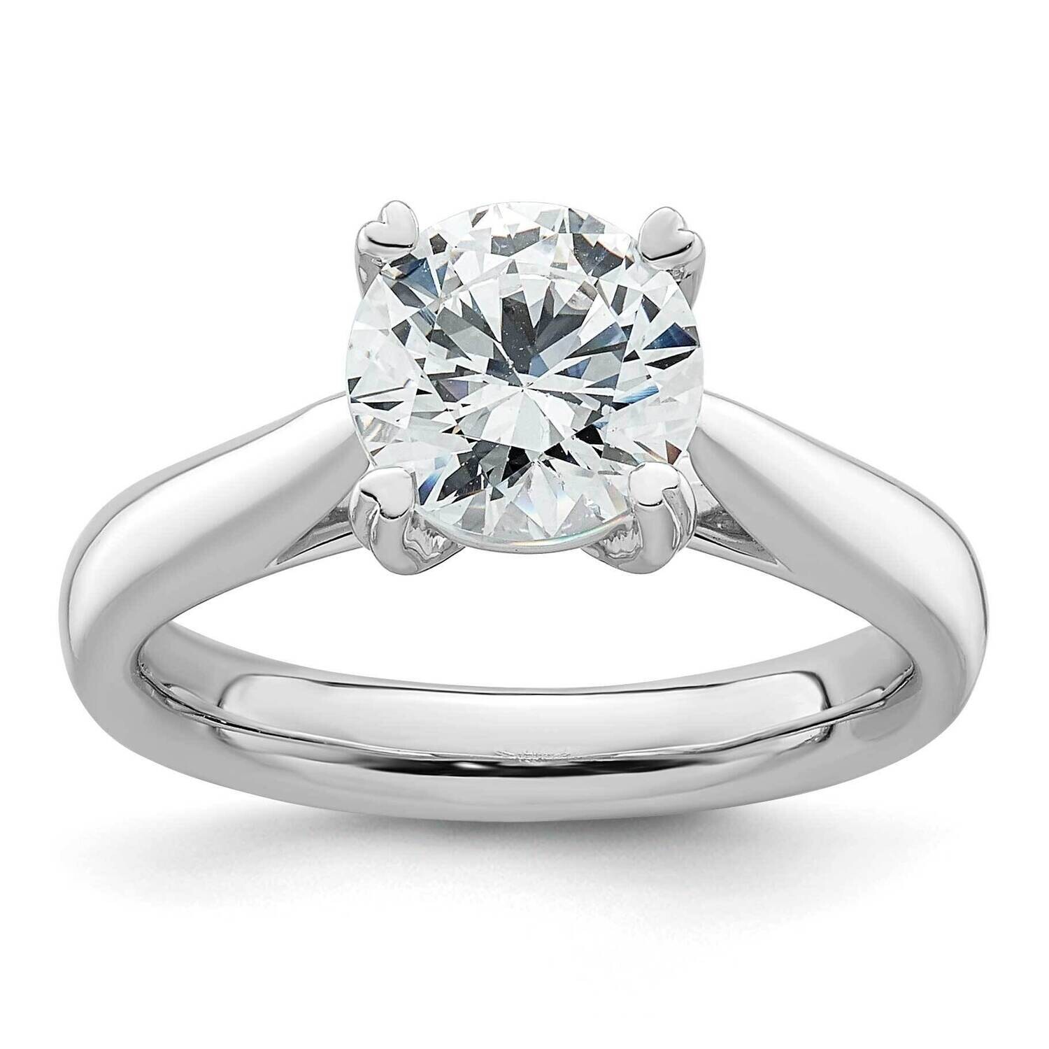 2 Carat 8.20 mm 4-Prong Round Solitaire Engagement Ring Mounting 14k White Gold RM1930E-200-CWAA, M…