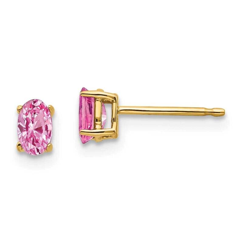 Pink Sapphire Post Earrings 14k Gold XE85SP-B