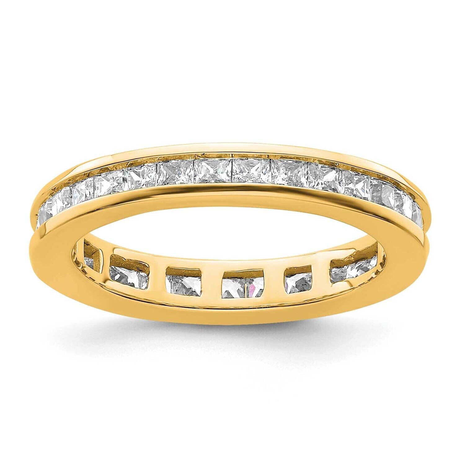 Channel-Set 1 Carat Princess Diamond Complete Eternity Band 14k Polished Gold ET0010-100-4Y4