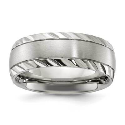 Chisel Polished Brushed Center Grooved Edge 8mm Band Titanium TB490, MPN: TB490, 883957753270