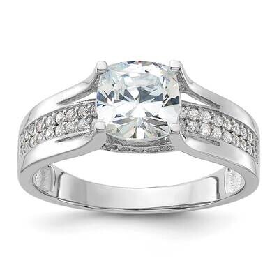 CZ Ring Sterling Silver Rhodium-Plated QR7563, MPN: QR7563,