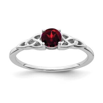 Garnet Celtic Knot Ring 14k White Gold RM7396-GA-W, MPN: RM7396-GA-W,