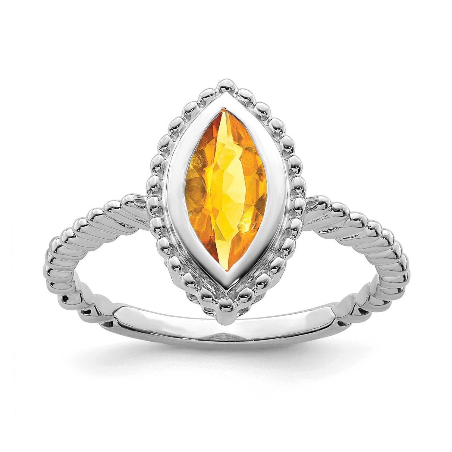Marquise Citrine Ring 14k White Gold RM7204-CI-W, MPN: RM7204-CI-W, 191101824265