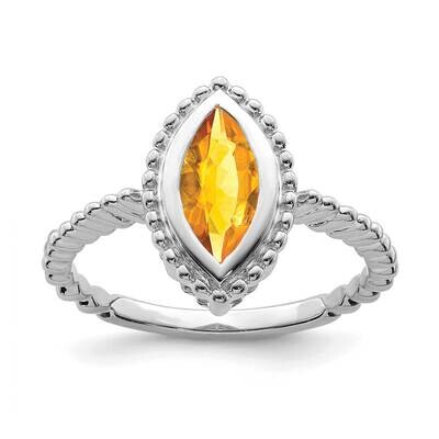 Marquise Citrine Ring 14k White Gold RM7204-CI-W, MPN: RM7204-CI-W, 191101824265
