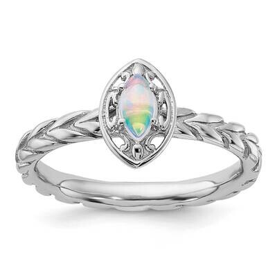 Stackable Expressions Created Opal Ring Sterling Silver QSK1131, MPN: QSK1131,