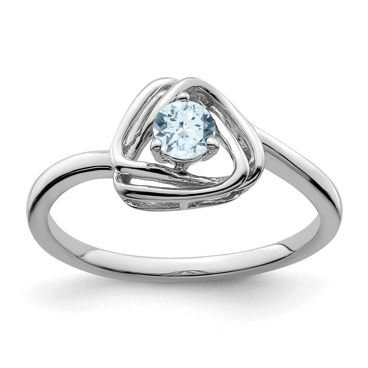 Aquamarine Triangle Ring 14k White Gold RM7395-AQ-W, MPN: RM7395-AQ-W,