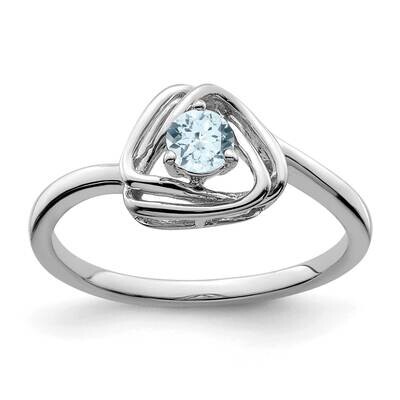 Aquamarine Triangle Ring 14k White Gold RM7395-AQ-W, MPN: RM7395-AQ-W,