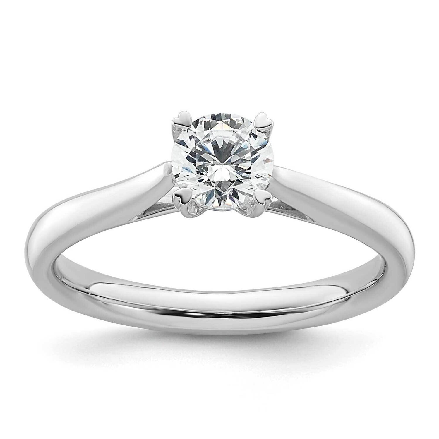 1/2 Carat 5.20 mm 4-Prong Round Solitaire Engagement Ring Mounting 14k White Gold RM1930E-050-CWAA,…