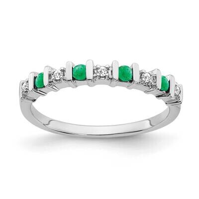 Emerald Diamond Band 14k White Gold RM7246-EM-005-WA, MPN: RM7246-EM-005-WA, 191101826603