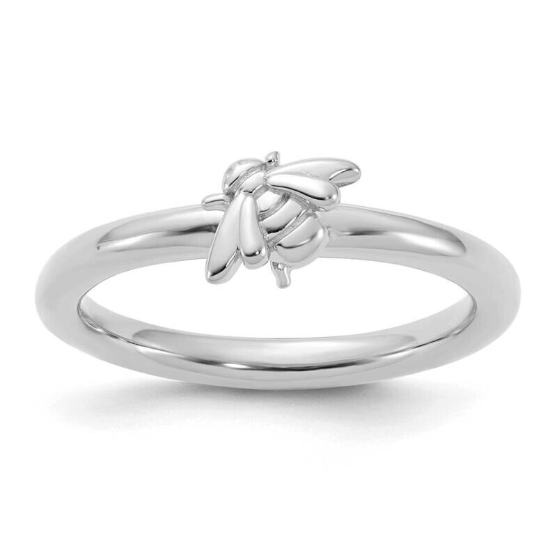 Stackable Expressions Rhodium-Plated Bee Ring Sterling Silver QSK2275