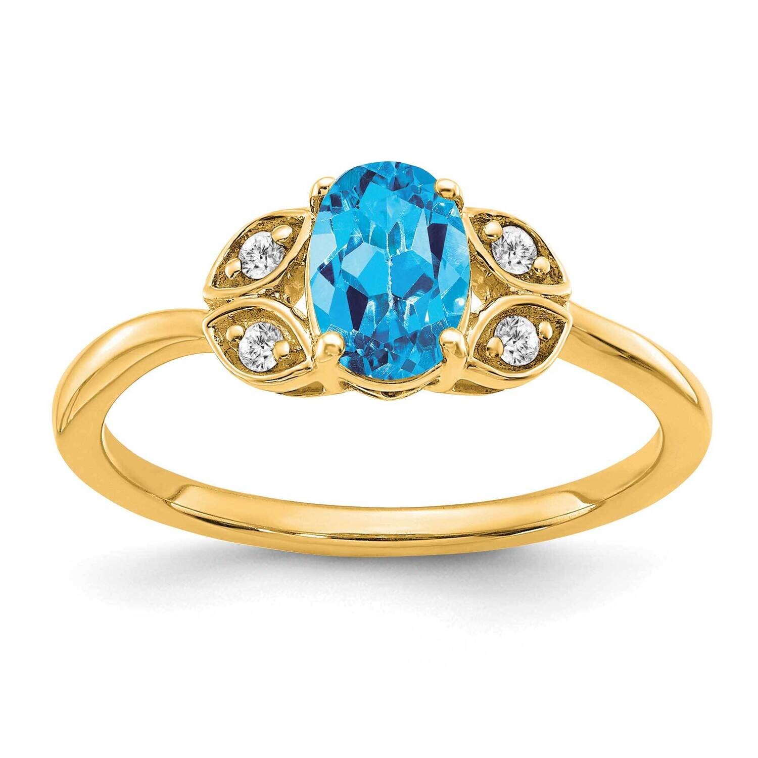 Blue Topaz Diamond Ring 10k Gold RM5760-BT-006-1YA, MPN: RM5760-BT-006-1YA, 886774535920