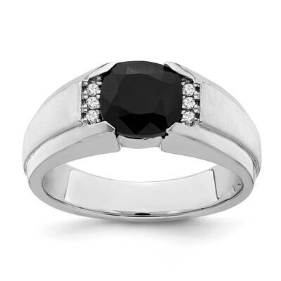 Onyx Diamond Mens Ring 14k White Gold RM69401-OX-006-WA, MPN: RM69401-OX-006-WA,