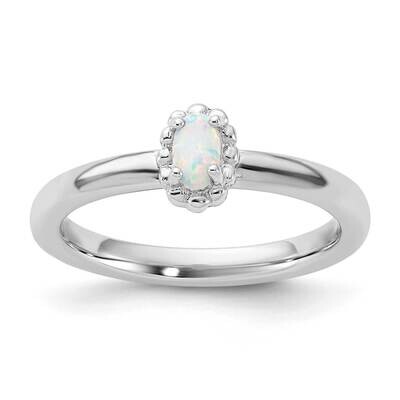 Stackable Expressions Created Opal Ring Sterling Silver QSK1272, MPN: QSK1272,