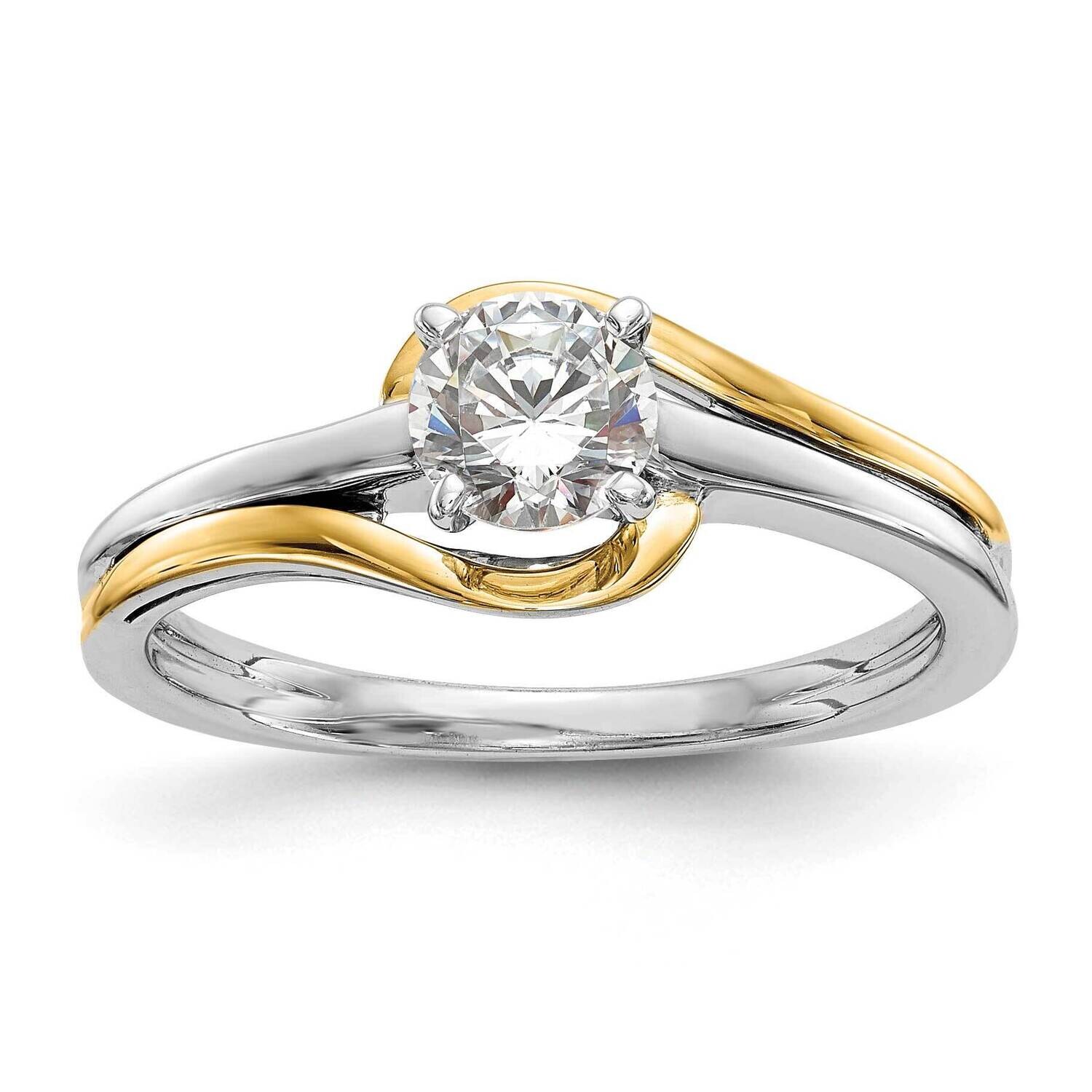 By-Pass Peg Set Engagement Ring Mounting 14k Two-Tone Gold RM2468E-CYWAA