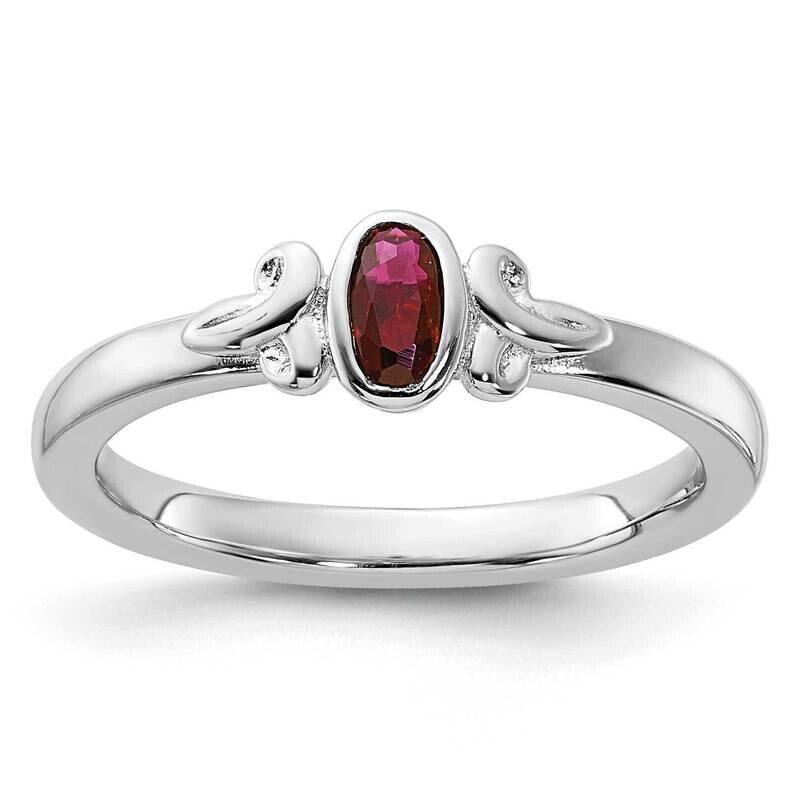 Stackable Expressions Created Ruby Ring Sterling Silver QSK1291