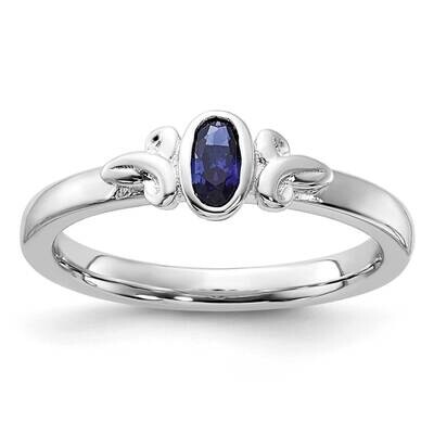 Stackable Expressions Created Sapphire Ring Sterling Silver QSK1289, MPN: QSK1289,