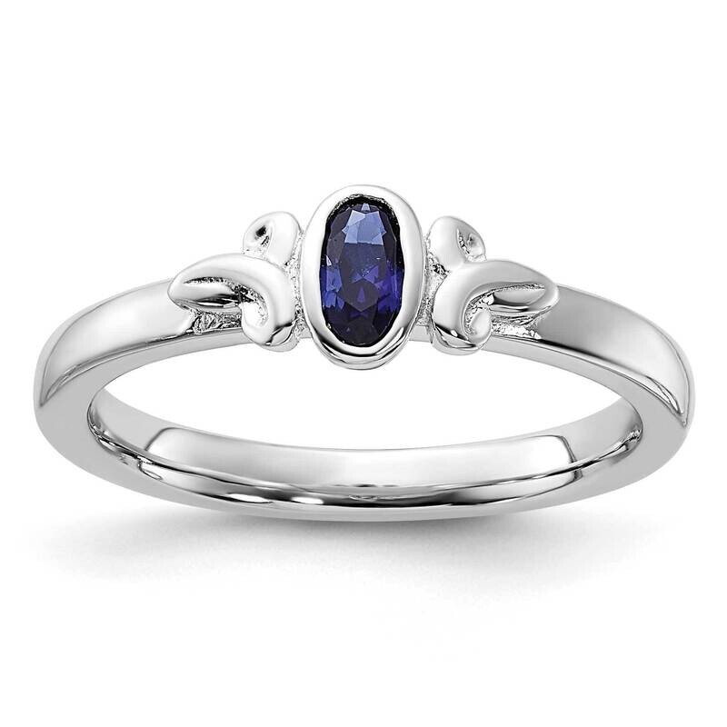 Stackable Expressions Created Sapphire Ring Sterling Silver QSK1289