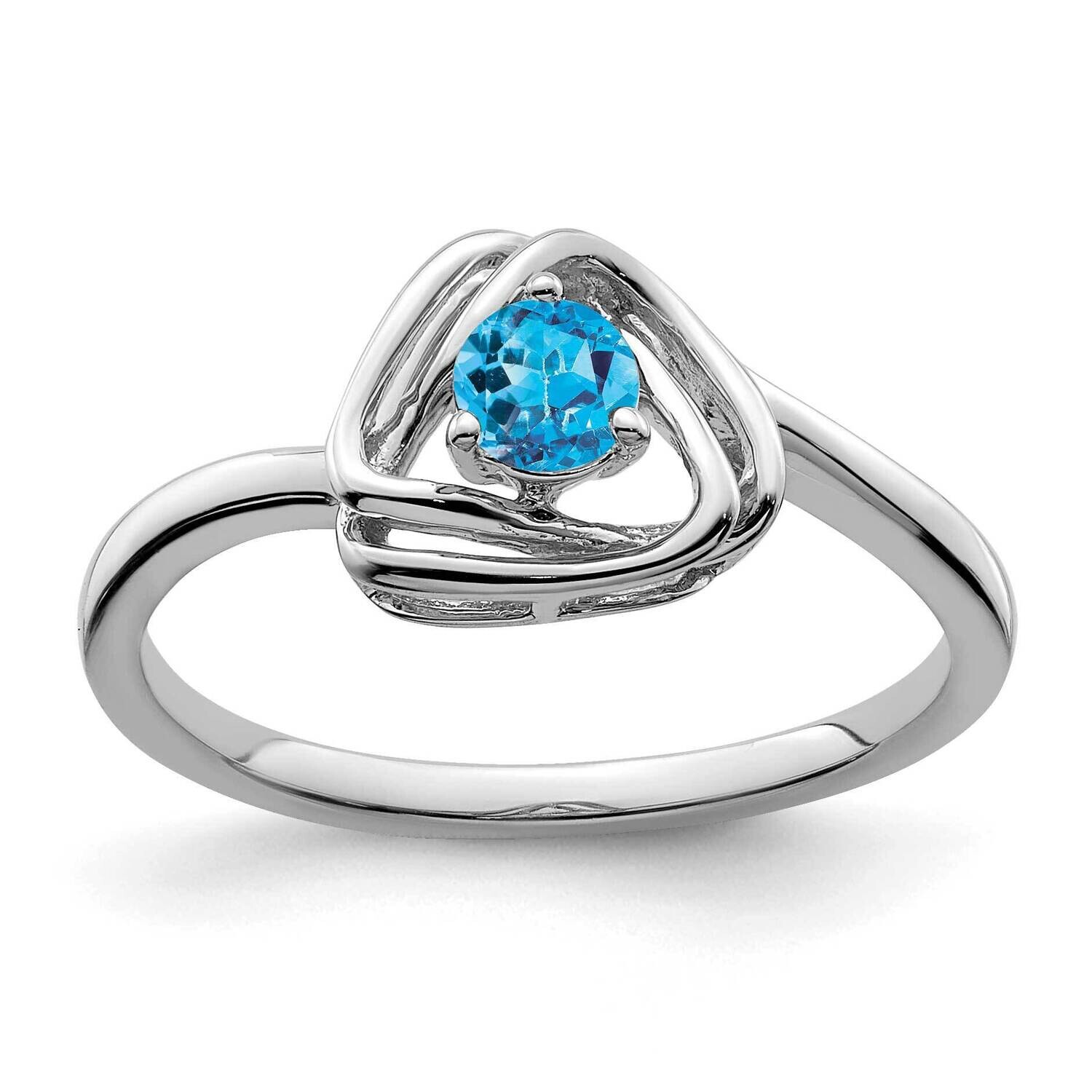 Blue Topaz Triangle Ring 14k White Gold RM7395-BT-W, MPN: RM7395-BT-W,