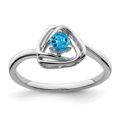 Blue Topaz Triangle Ring 14k White Gold RM7395-BT-W, MPN: RM7395-BT-W,