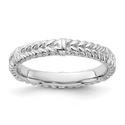 Stackable Expressions Rhodium Ring Sterling Silver QSK1138, MPN: QSK1138,