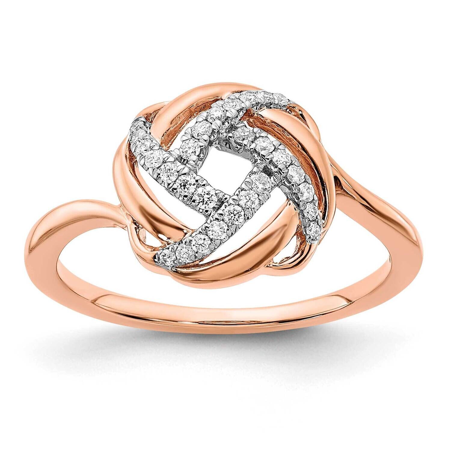 Polished Diamond Love Knot Ring 14k Rose Gold RM6889-012-RA, MPN: RM6889-012-RA,